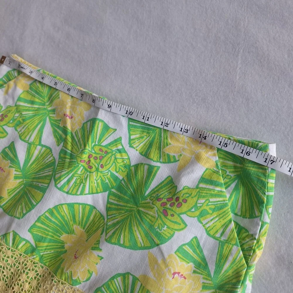 💙 Lilly Pulitzer Floral Crochet Floral Embroidered Skirt Size 10 Tropical Femin - Picture 5 of 8
